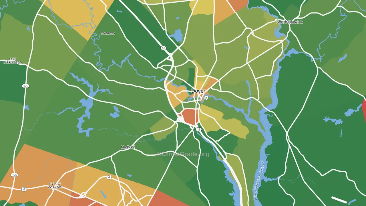 Dover, NH Map of Murder Rates
