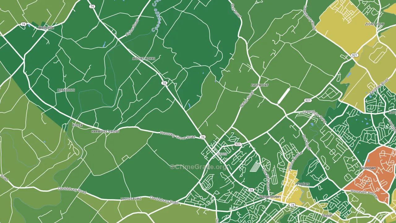 Dover, PA Map of Murder Rates