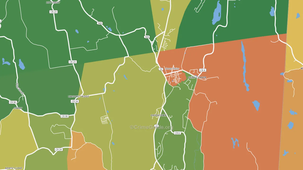 Dover Plains, NY Map of Murder Rates