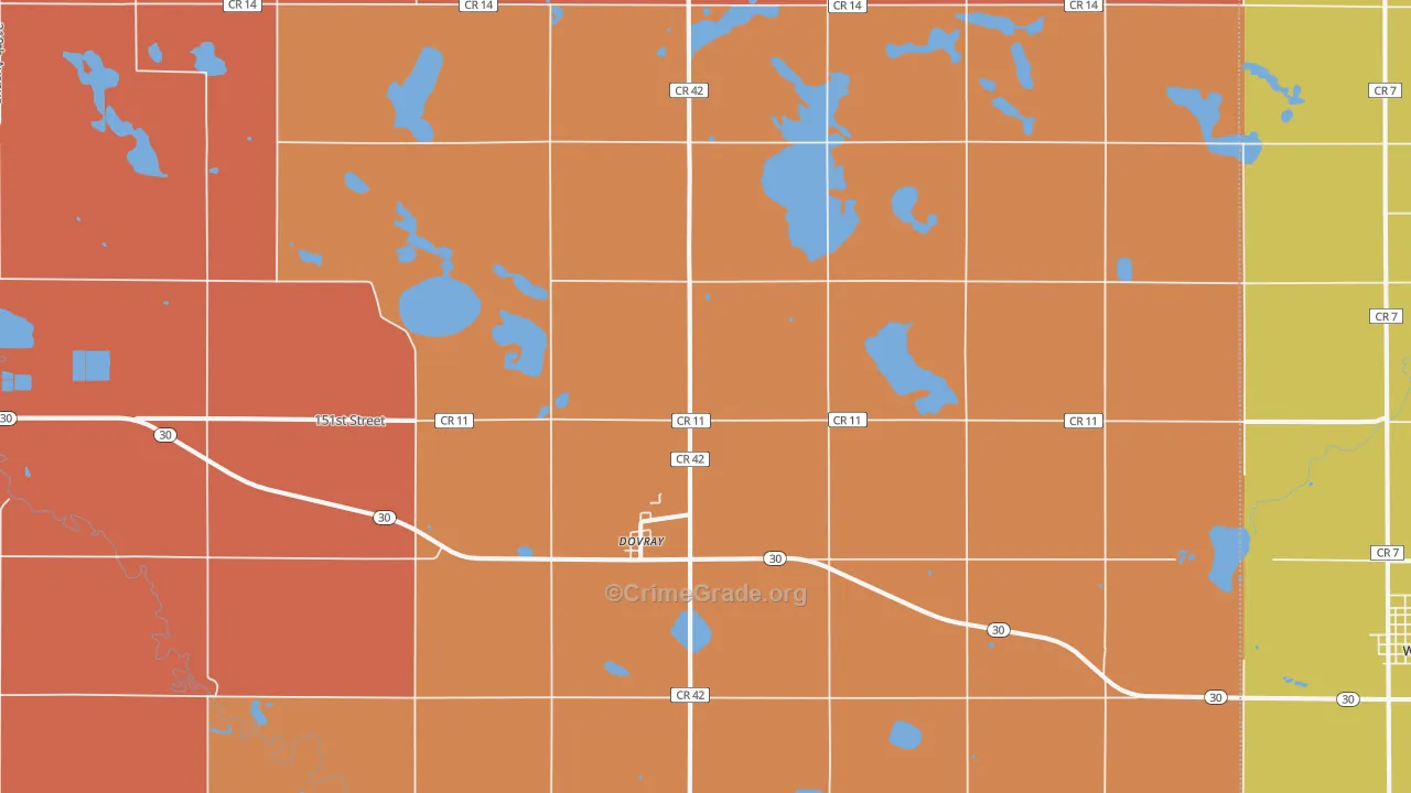 Dovray, MN Map of Murder Rates