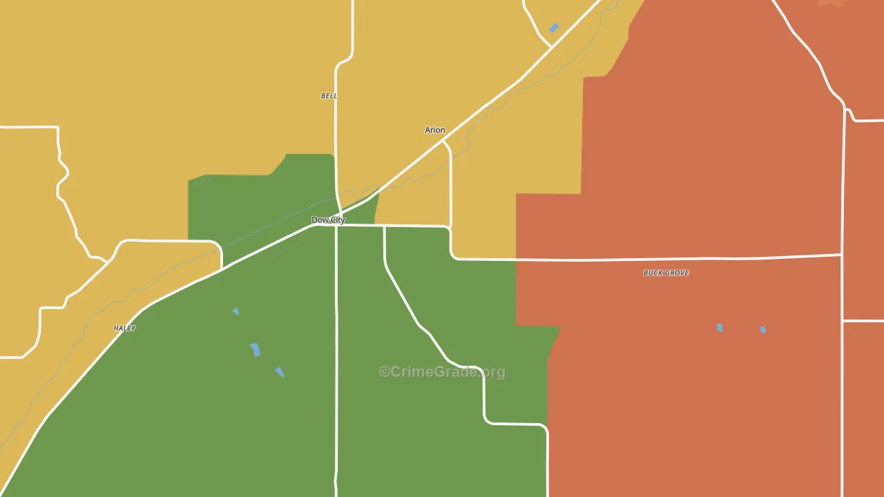 Dow City, IA Map of Murder Rates