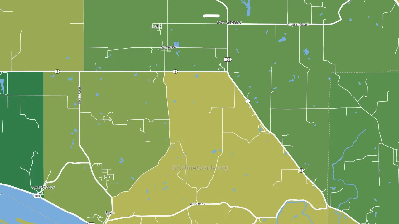 Dow, IL Map of Murder Rates