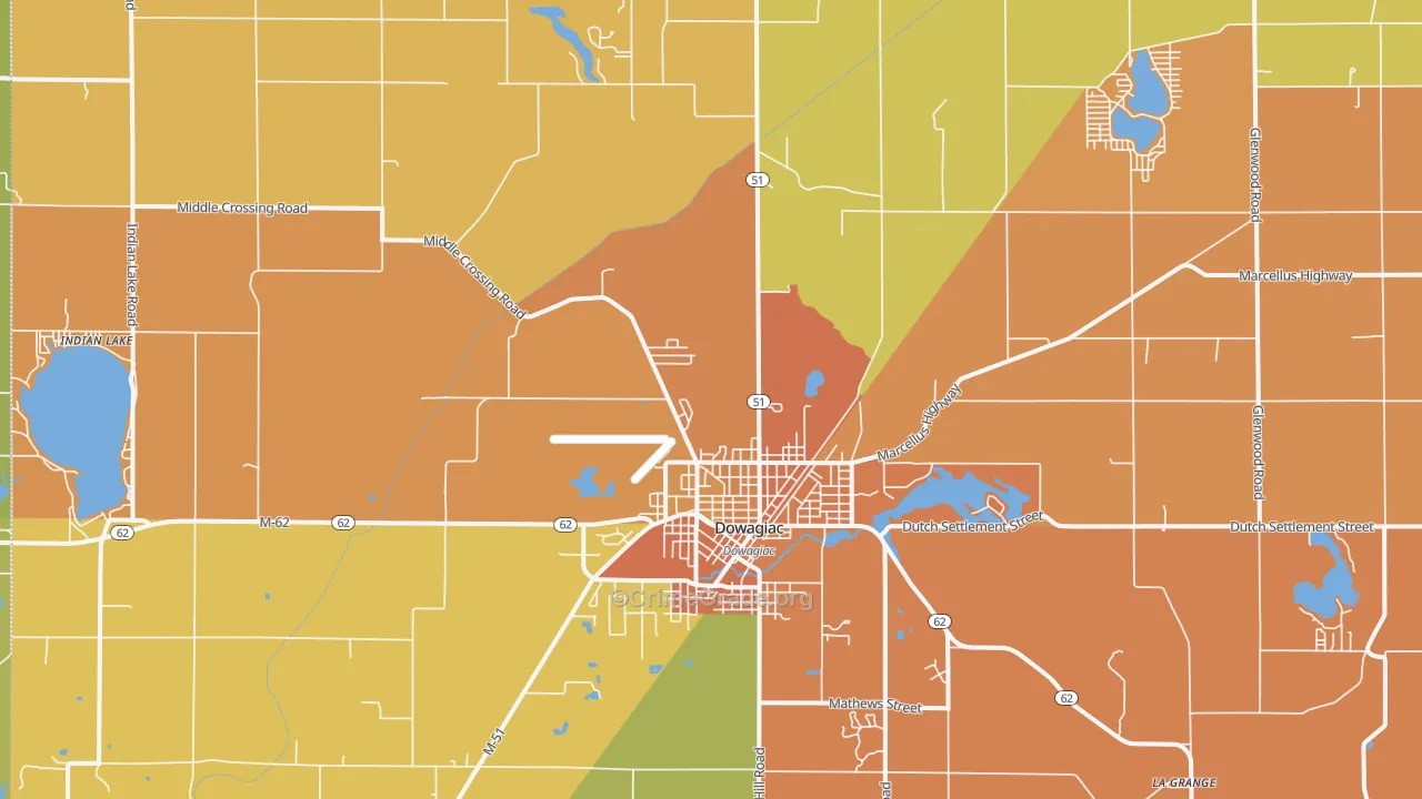 Dowagiac, MI Map of Murder Rates