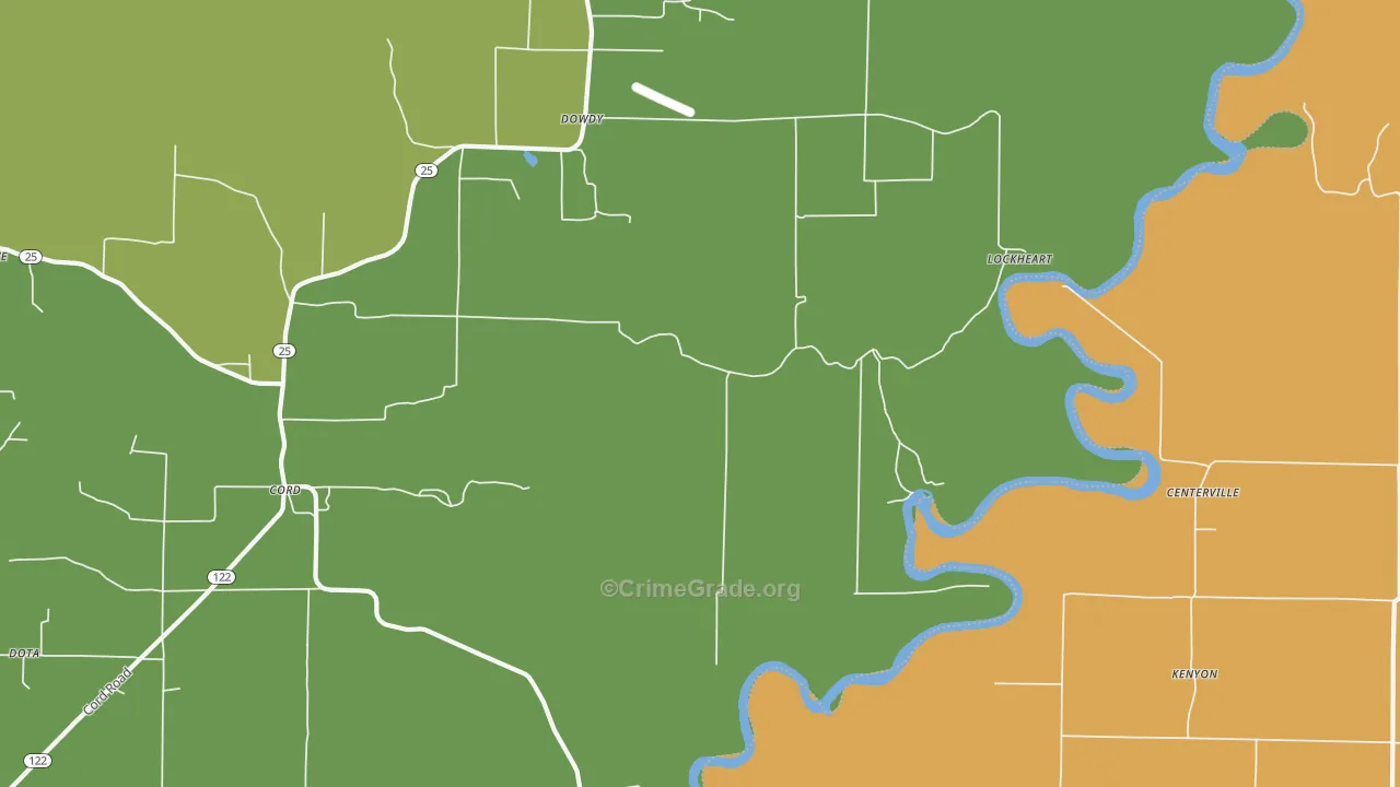 Dowdy, AR Map of Murder Rates