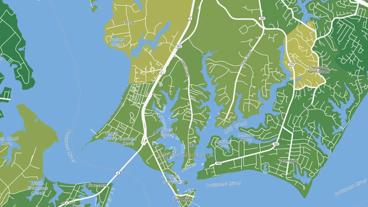 Dowell, MD Map of Murder Rates