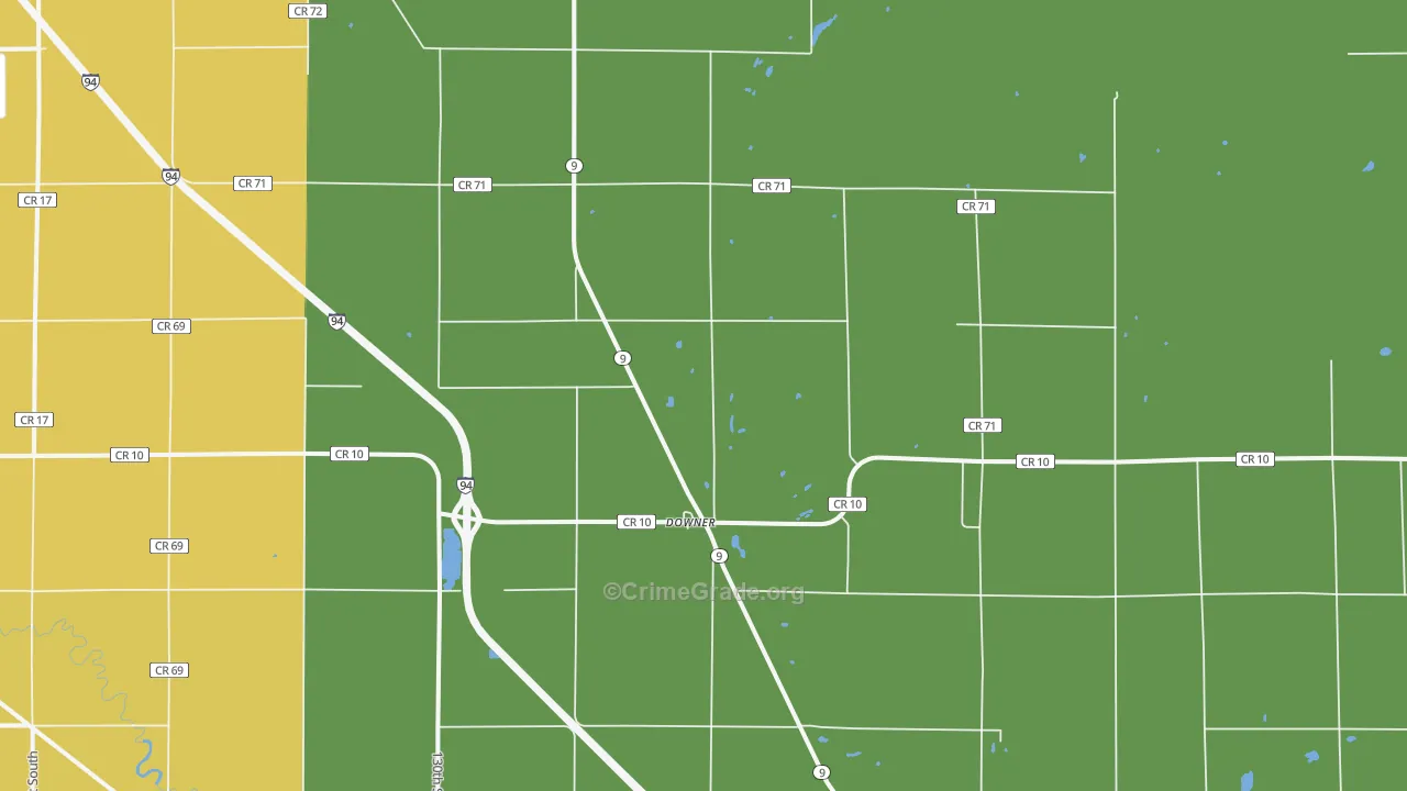 Downer, MN Map of Murder Rates