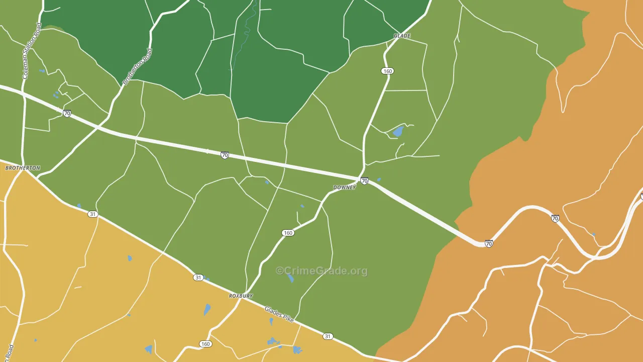 Downey, PA Map of Murder Rates