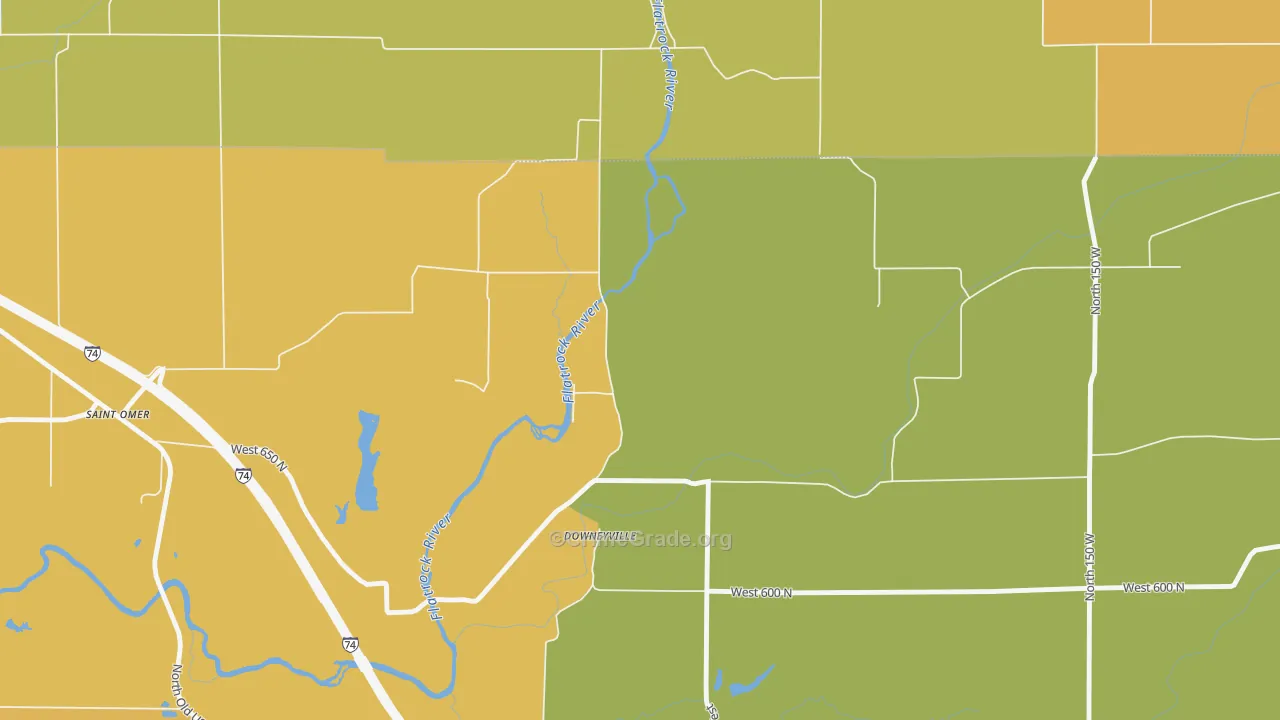 Downeyville, IN Map of Murder Rates