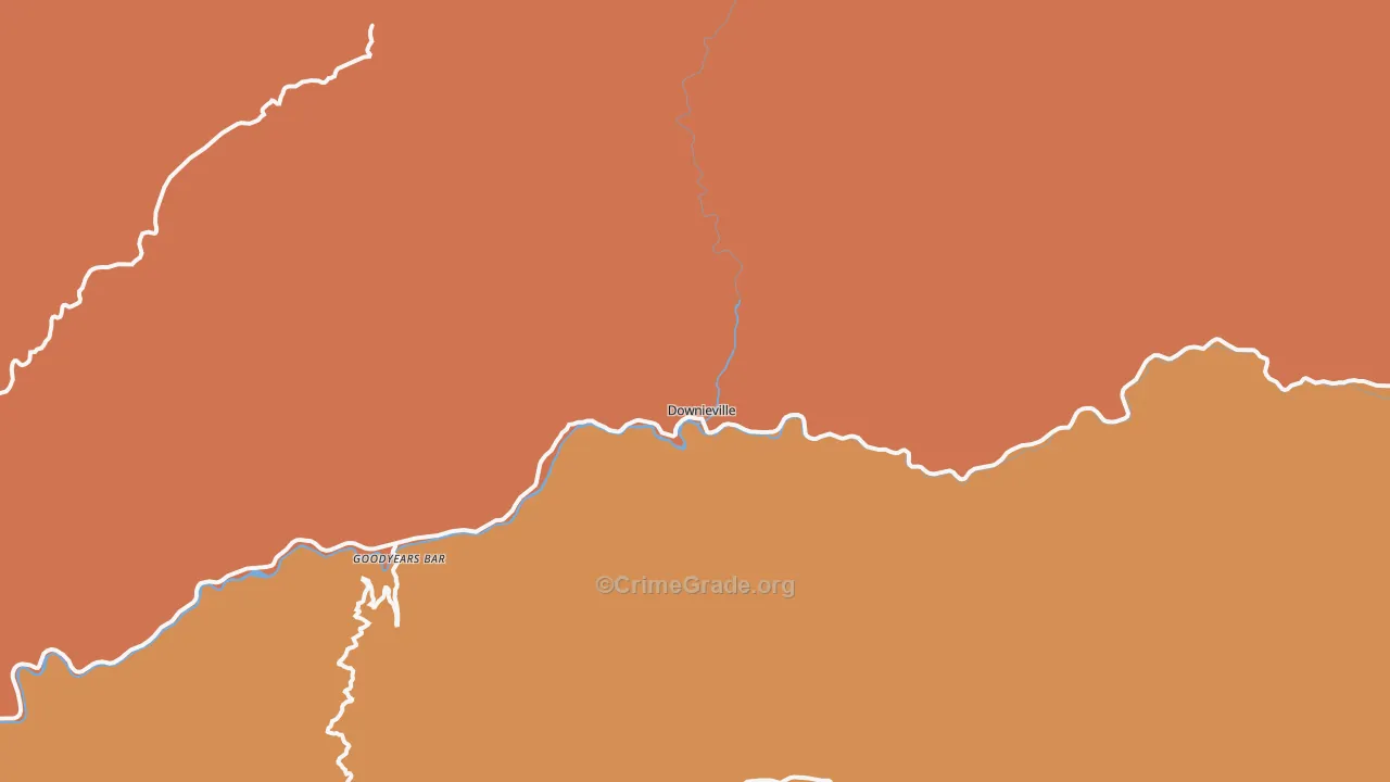 Downieville, CA Map of Murder Rates