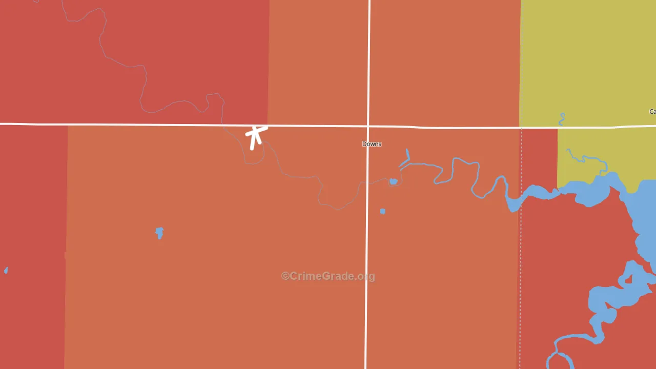 Downs, KS Map of Murder Rates