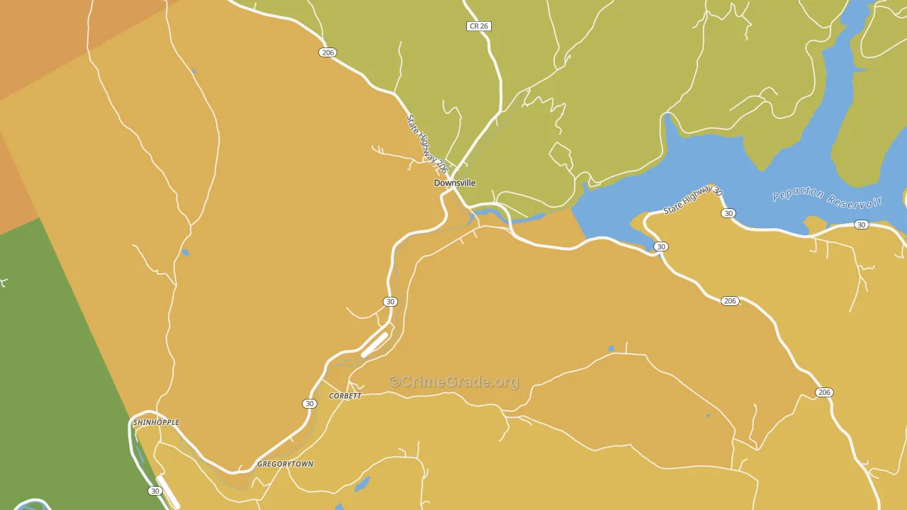 Downsville, NY Map of Murder Rates
