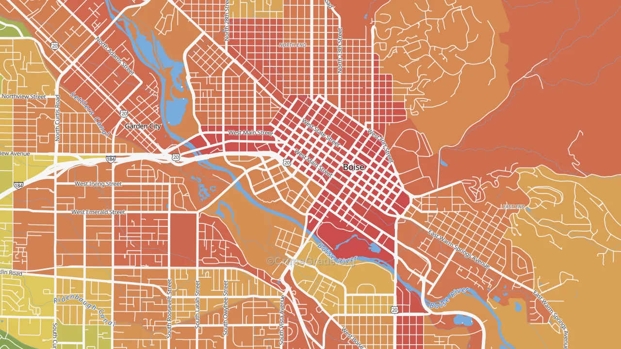 Downtown, Boise, ID Map of Murder Rates