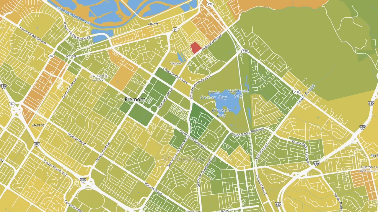 Downtown Fremont, Fremont, CA Map of Murder Rates