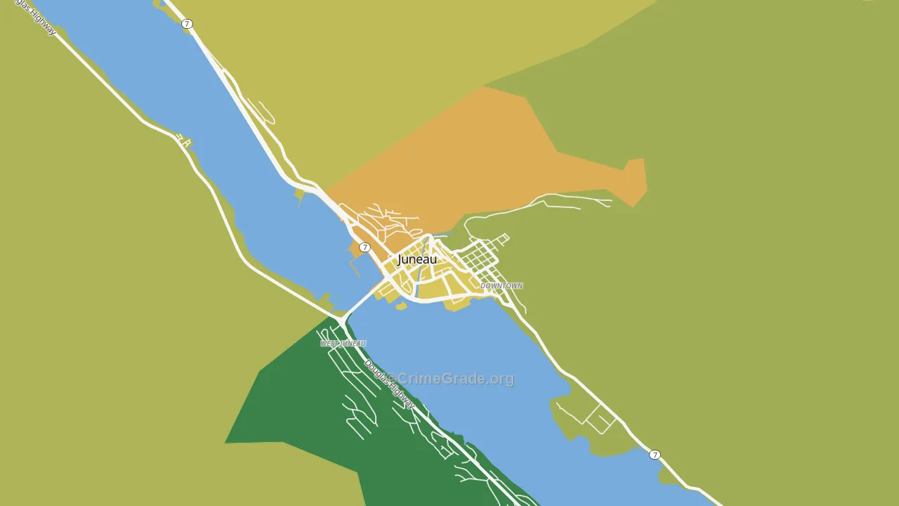 Downtown Juneau, Juneau, AK Map of Murder Rates