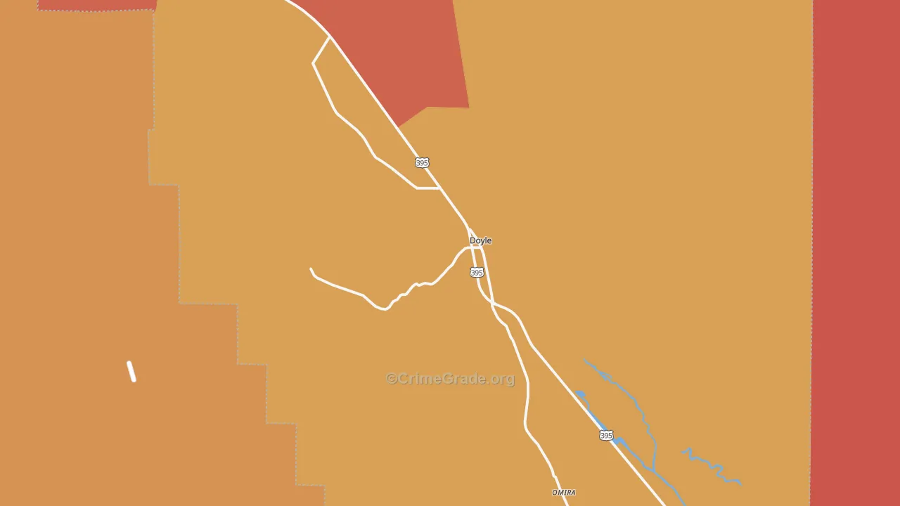 Doyle, CA Map of Murder Rates