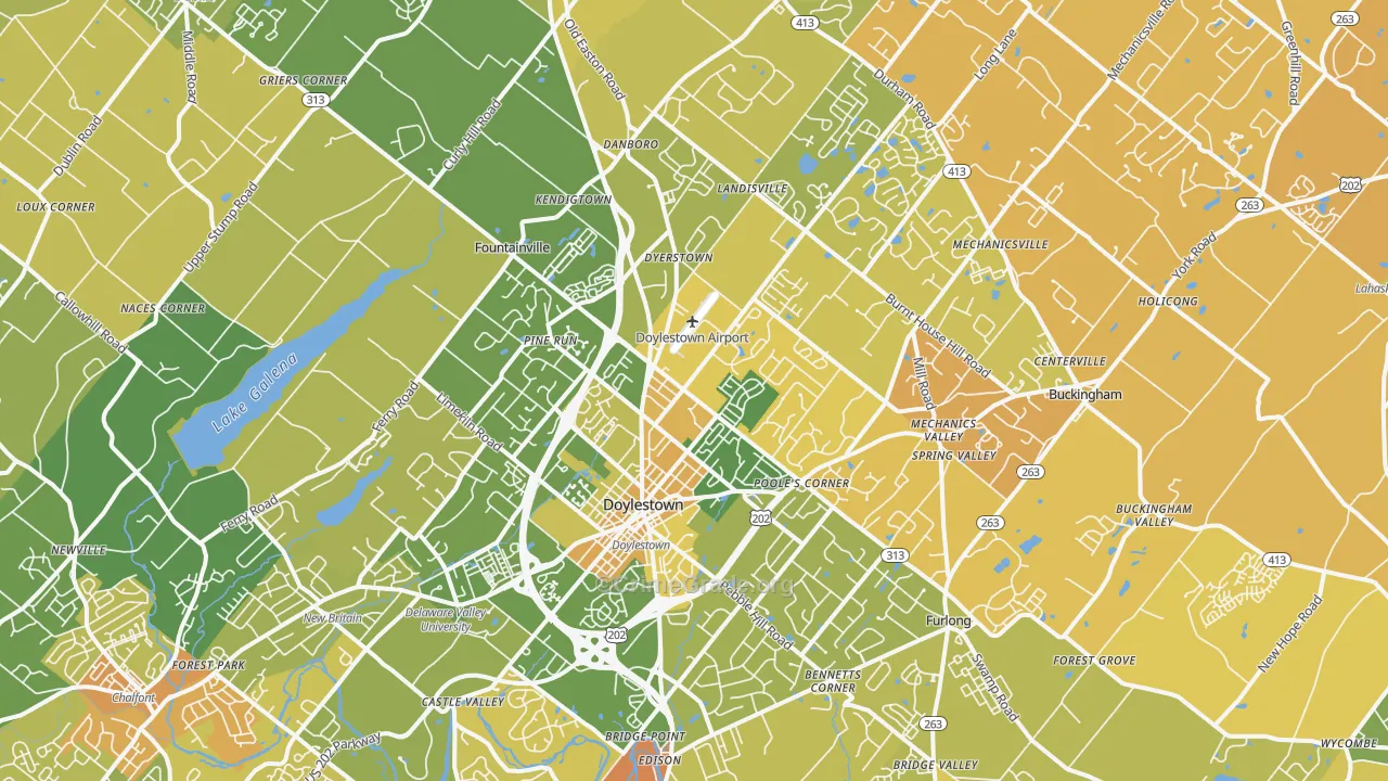 Doylestown, PA Map of Murder Rates