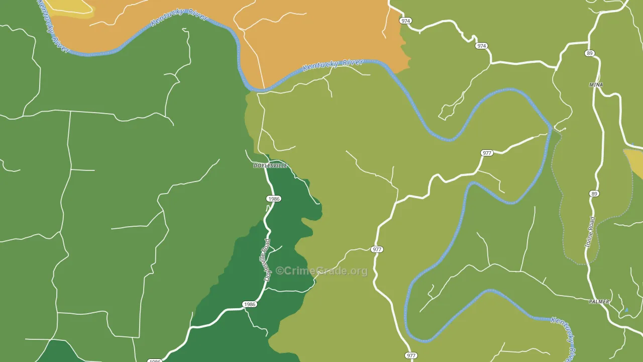 Doylesville, KY Map of Murder Rates
