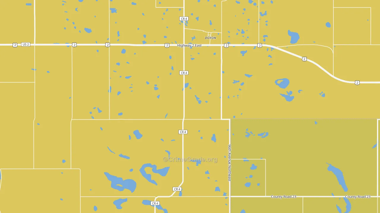 Doyon, ND Map of Murder Rates