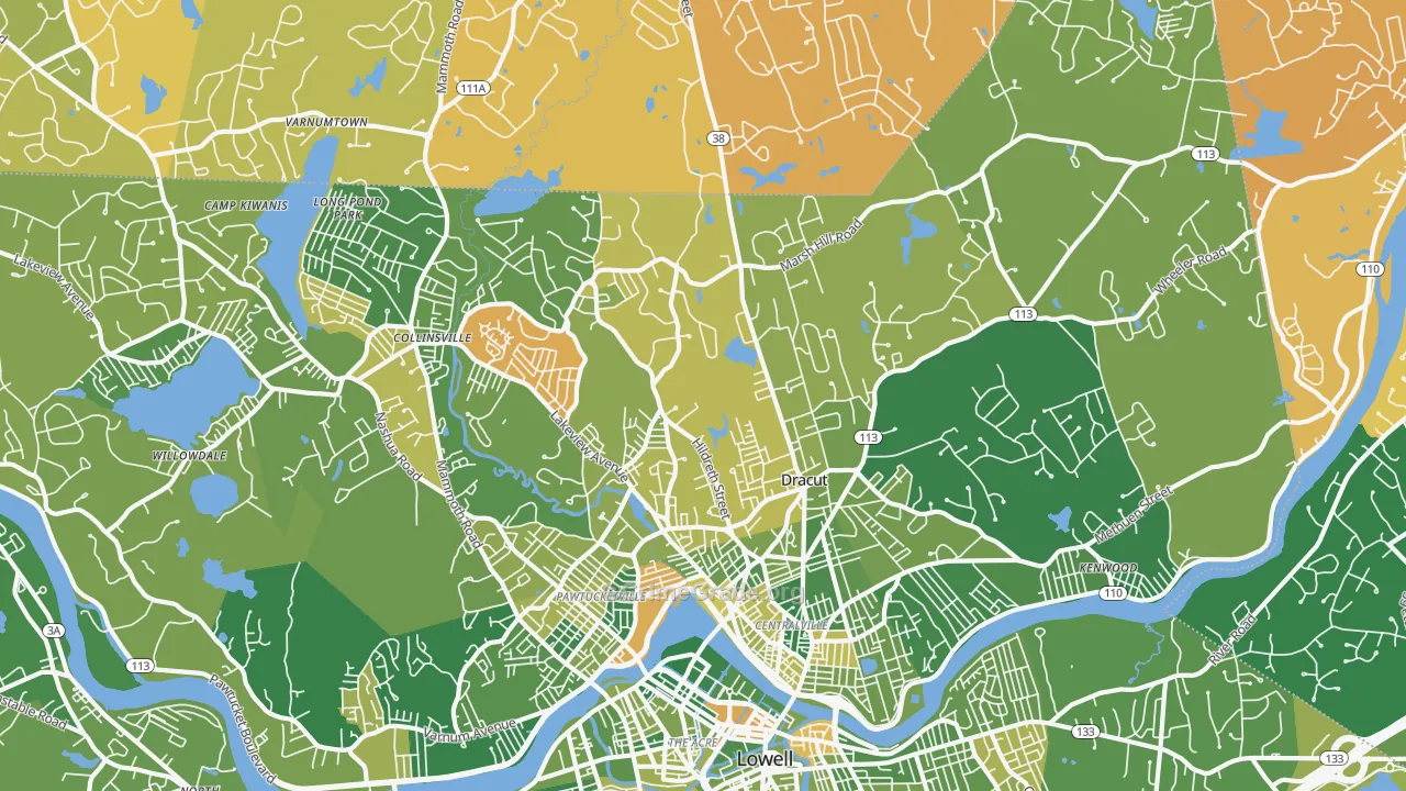 Dracut, MA Map of Murder Rates