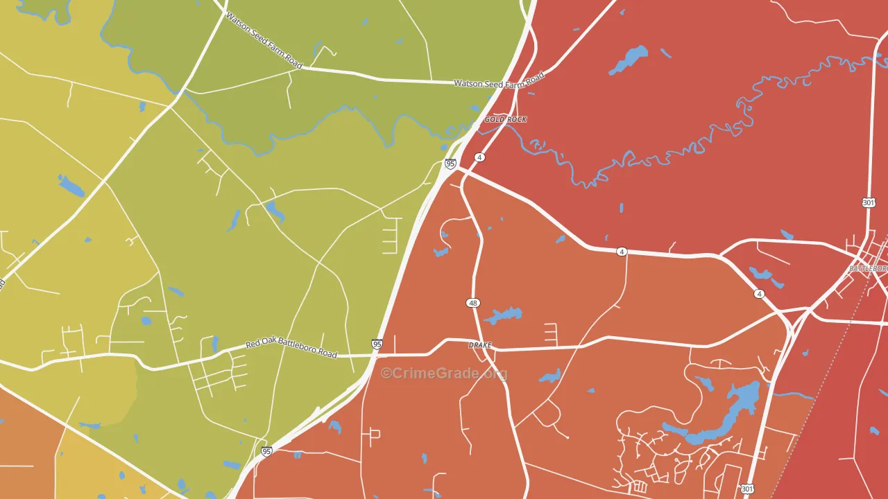 Drake, NC Map of Murder Rates
