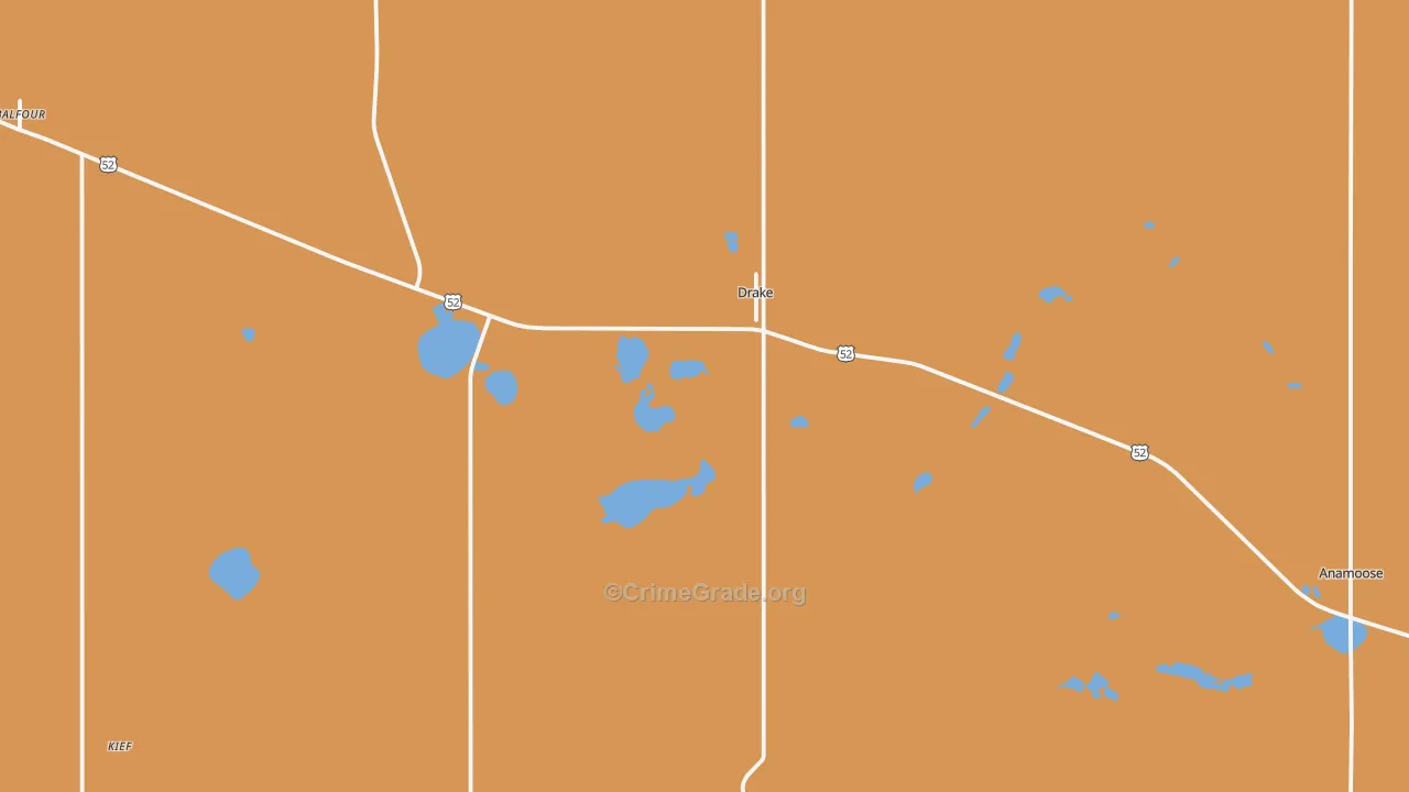 Drake, ND Map of Murder Rates