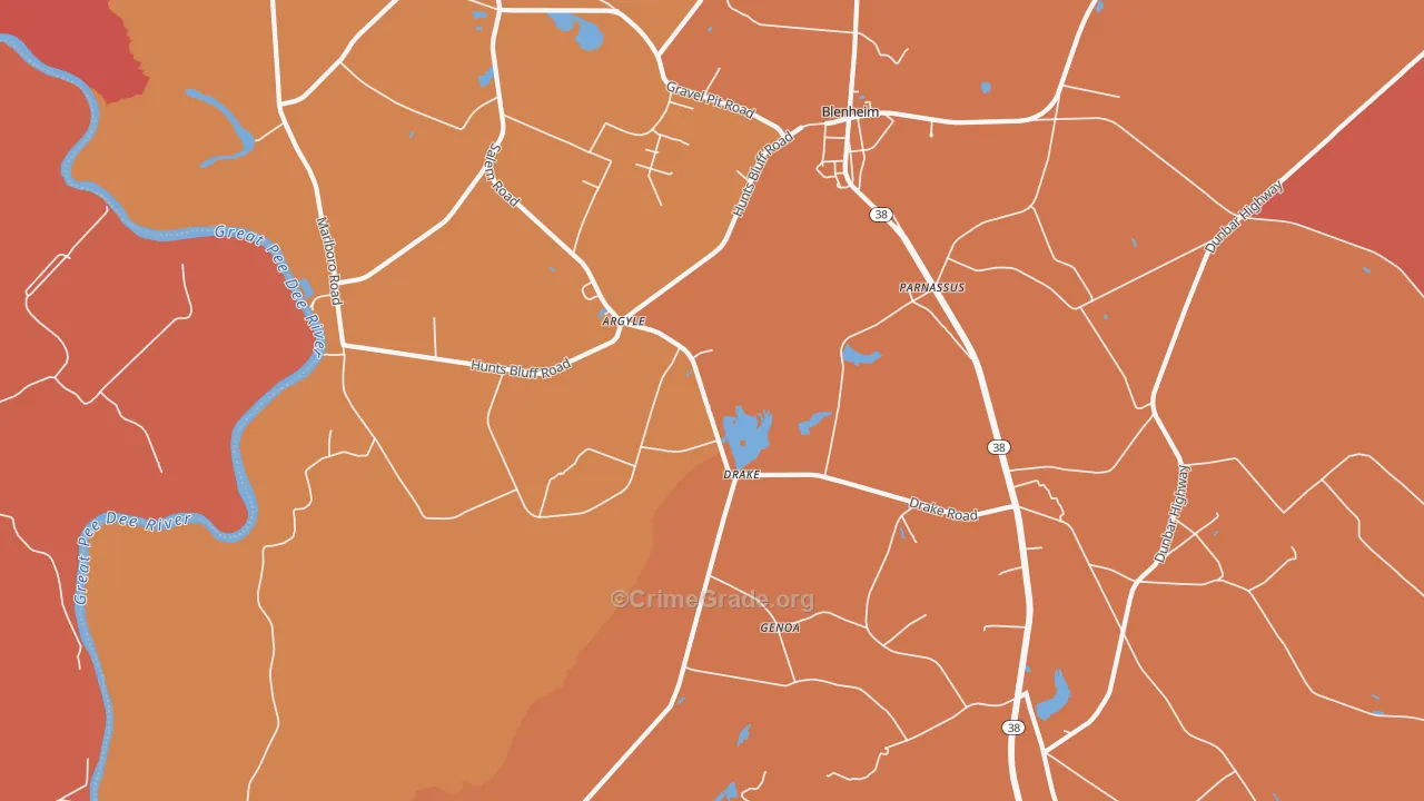 Drake, SC Map of Murder Rates