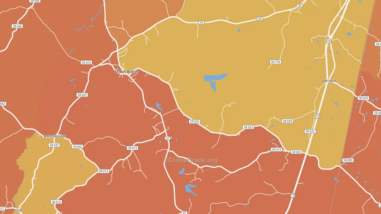 Drakes Branch, VA Map of Murder Rates