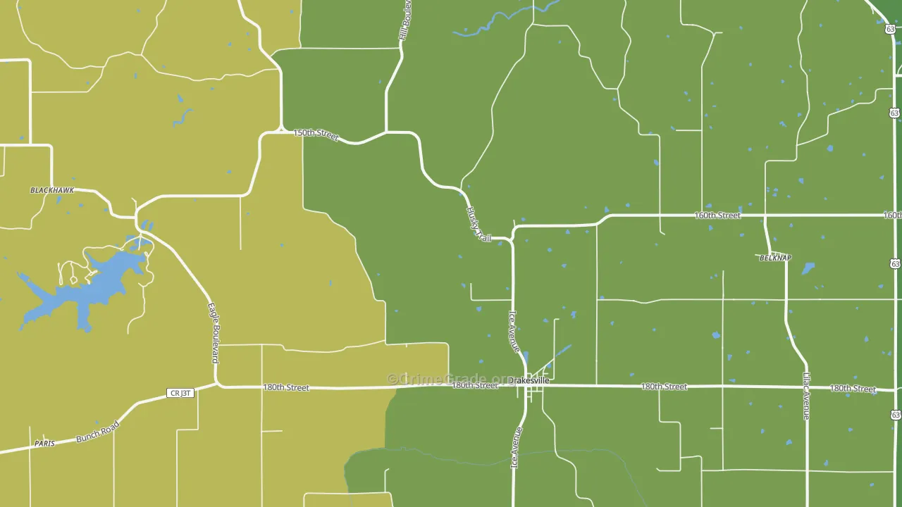 Drakesville, IA Map of Murder Rates