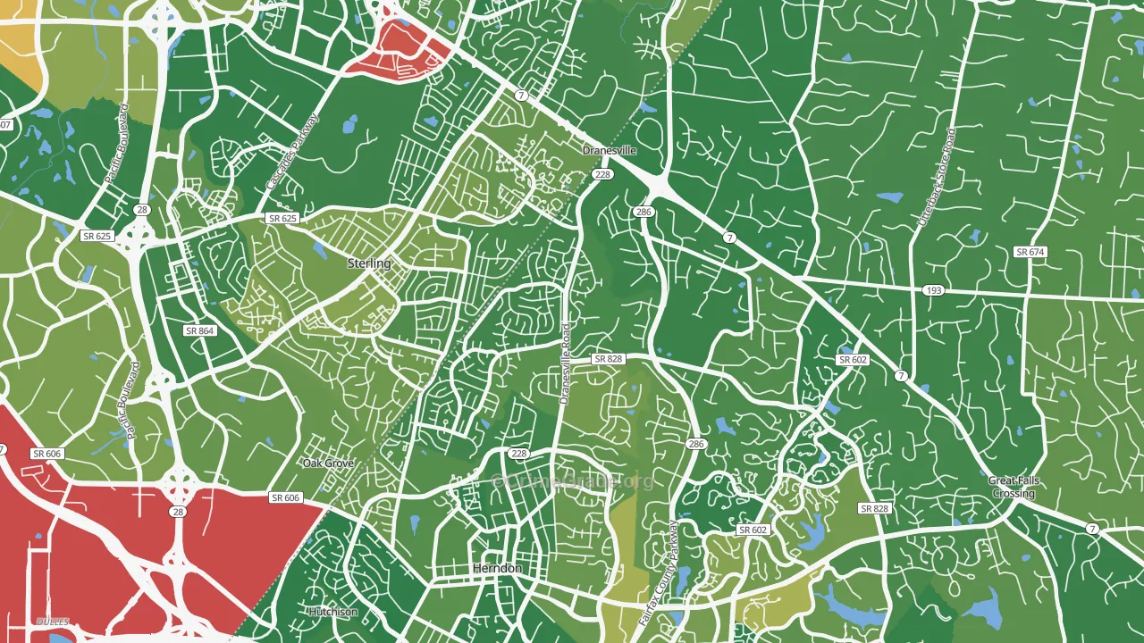 Dranesville, VA Map of Murder Rates