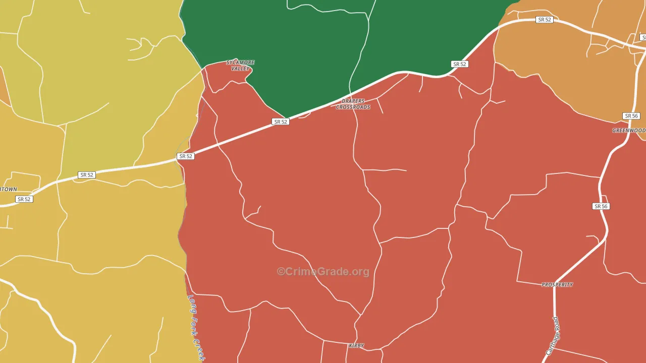 Drapers Crossroads, TN Map of Murder Rates