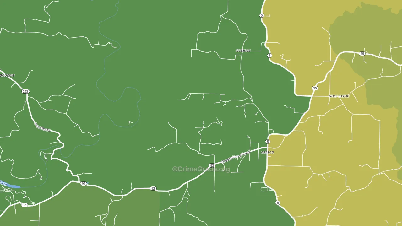 Drasco, AR Map of Murder Rates