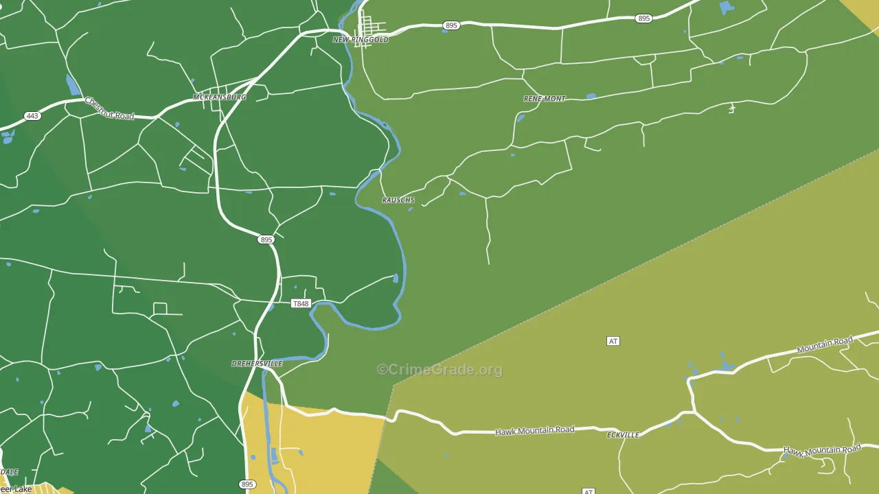 Drehersville, PA Map of Murder Rates