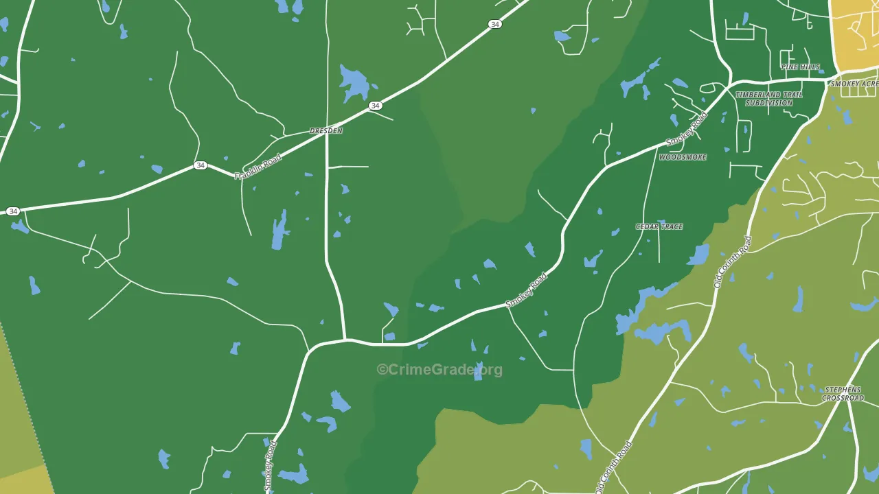 Dresden, GA Map of Murder Rates