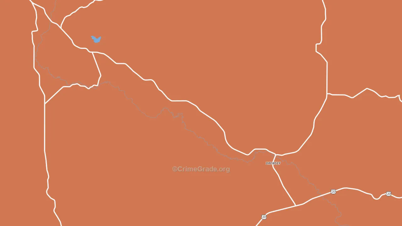 Drewsey, OR Map of Murder Rates