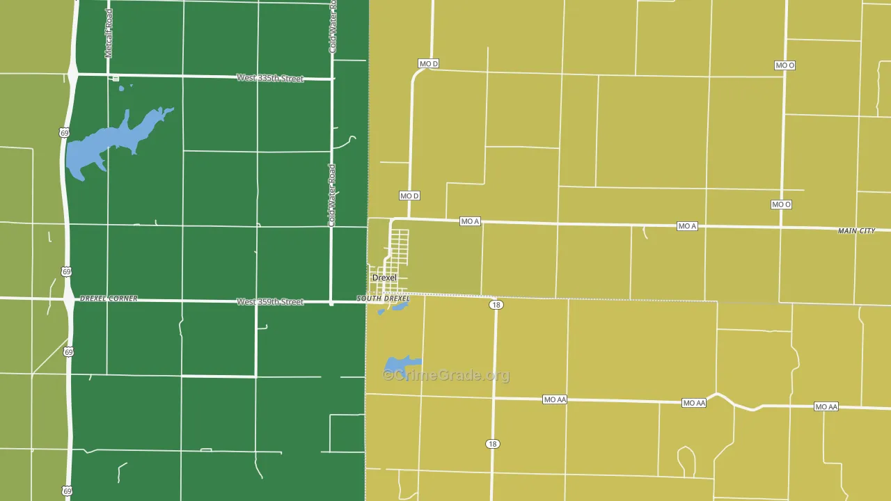 Drexel, MO Map of Murder Rates