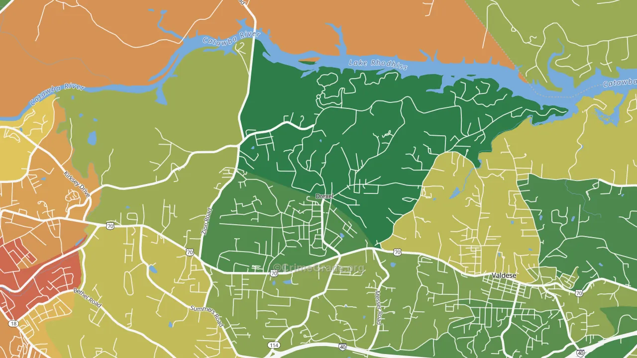 Drexel, NC Map of Murder Rates
