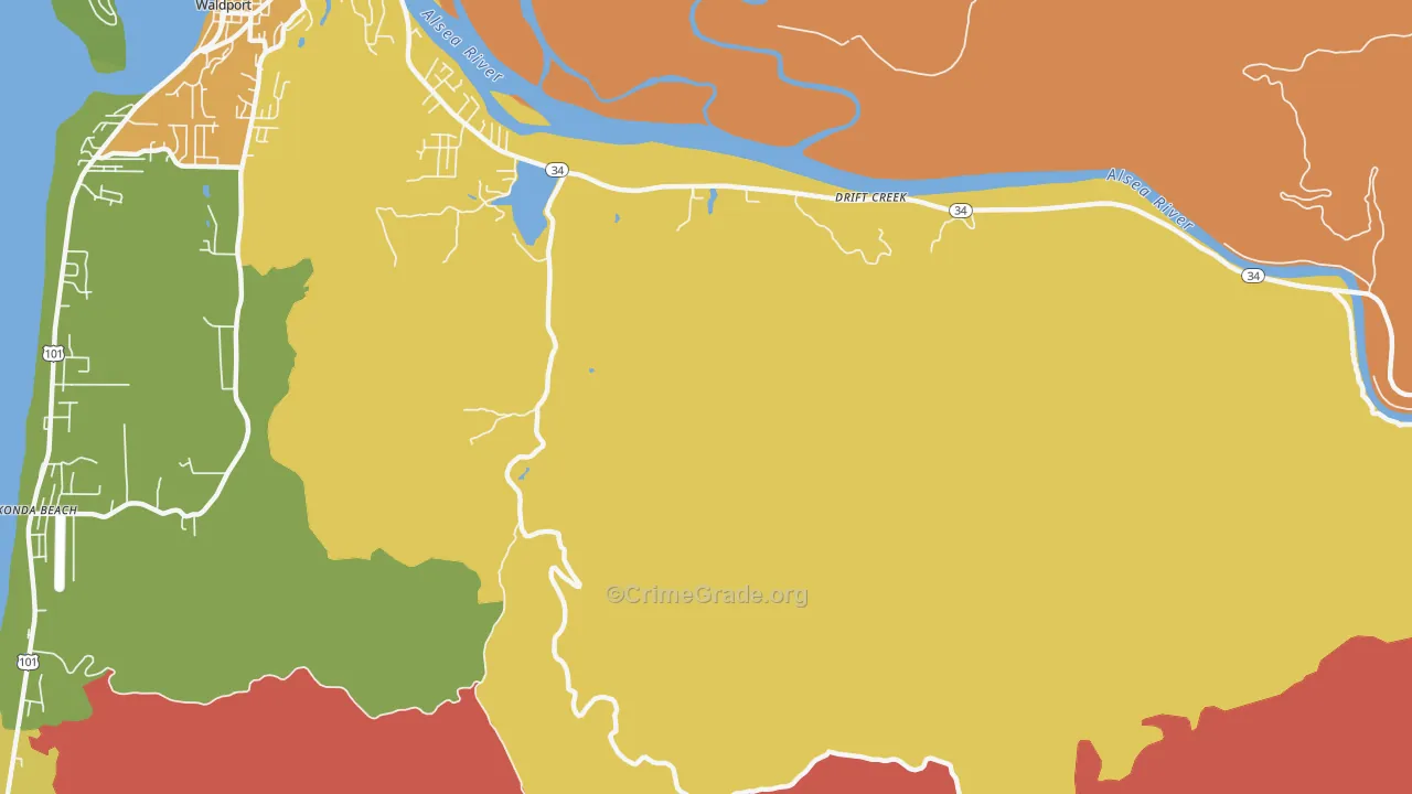 Drift Creek, OR Map of Murder Rates
