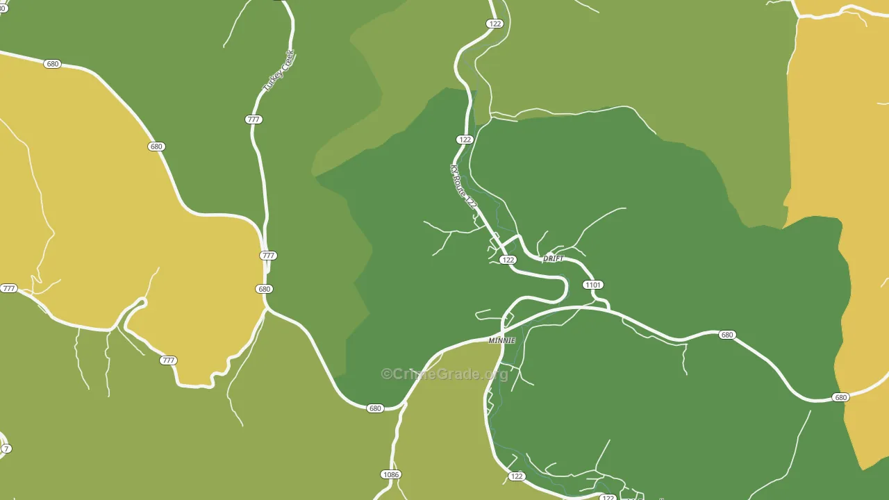 Drift, KY Map of Murder Rates