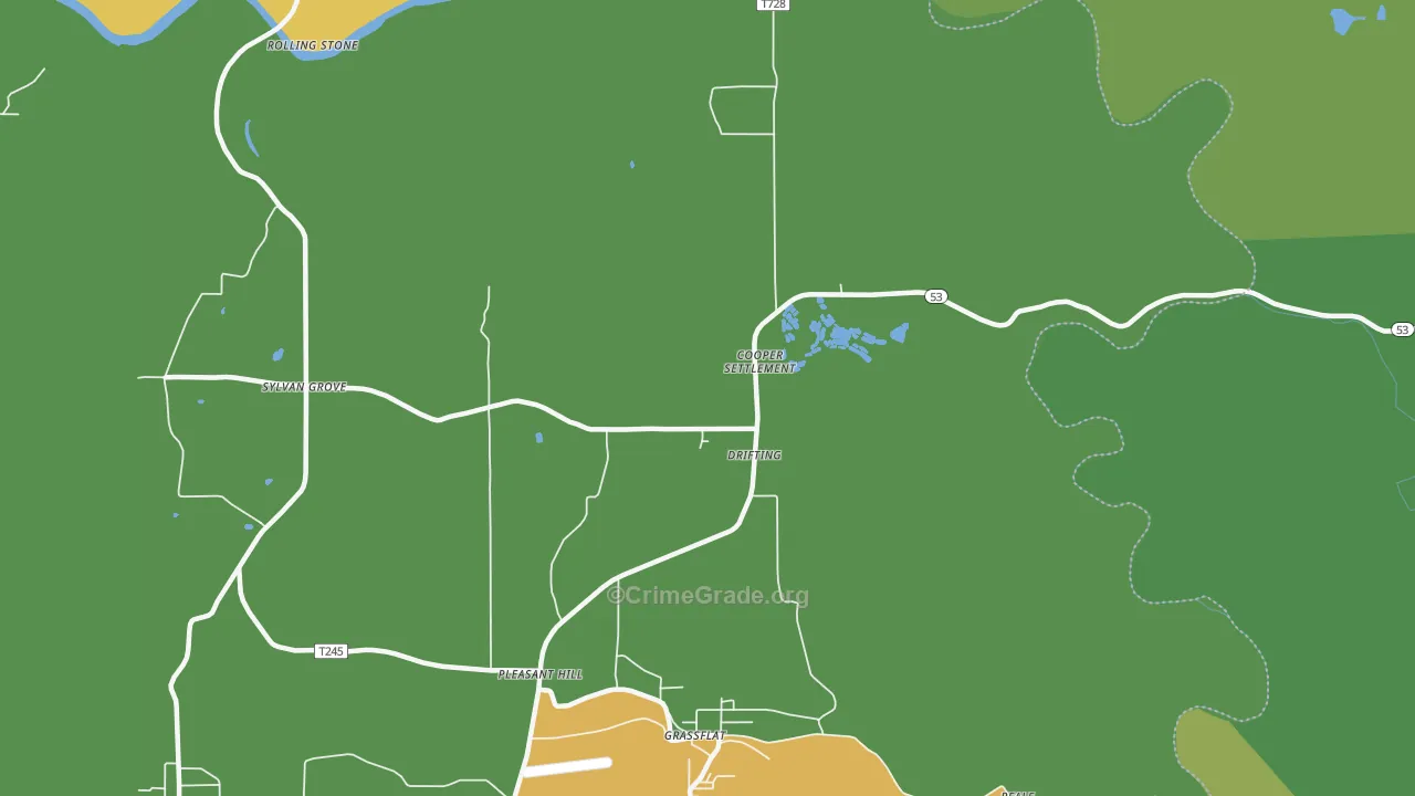 Drifting, PA Map of Murder Rates