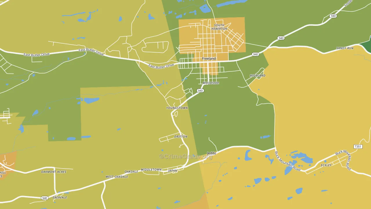 Drifton, PA Map of Murder Rates