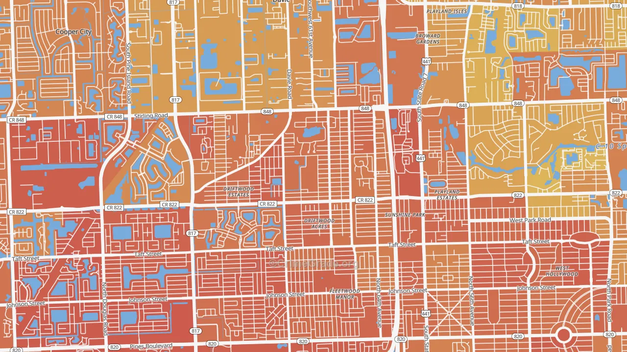 Driftwood, Hollywood, FL Map of Murder Rates