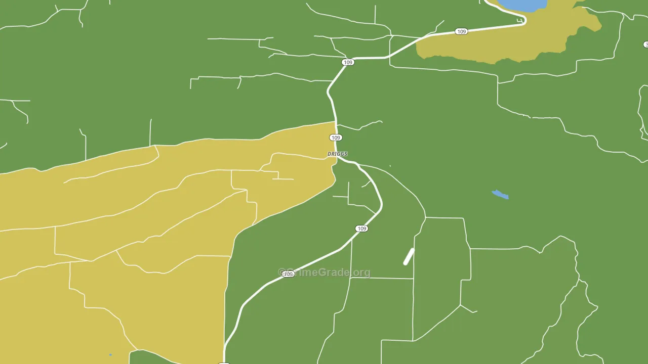 Driggs, AR Map of Murder Rates