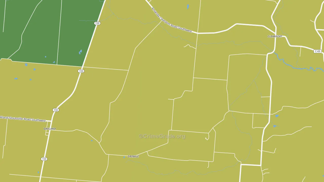 Drinkle, OH Map of Murder Rates
