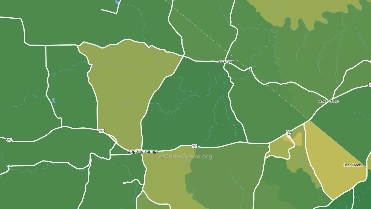Dripping Springs, TX Map of Murder Rates
