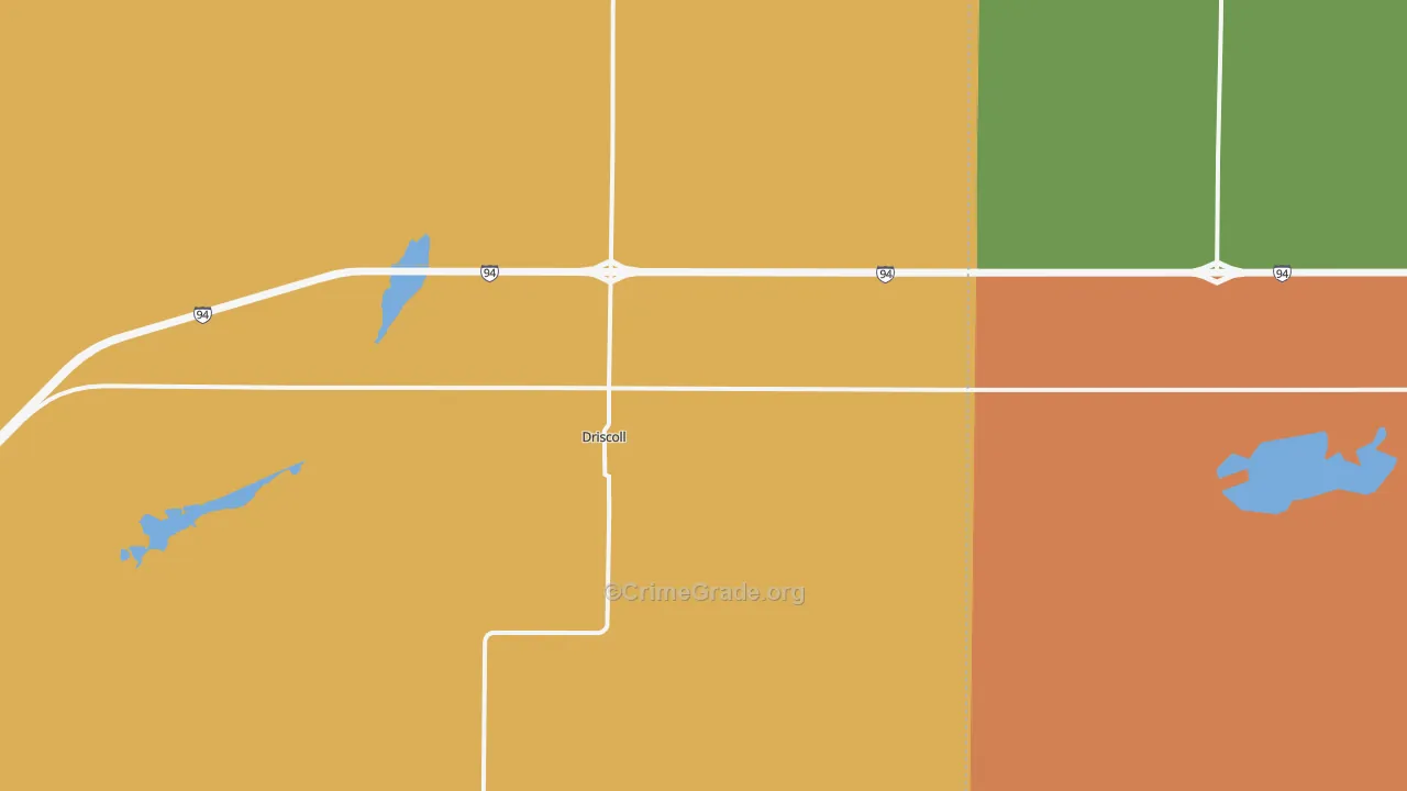 Driscoll, ND Map of Murder Rates