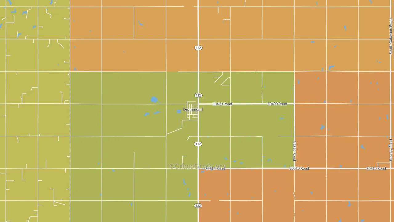Drummond, OK Map of Murder Rates