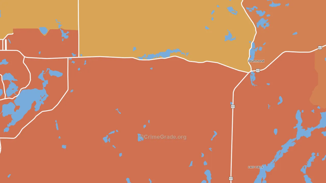 Drummond, WI Map of Murder Rates