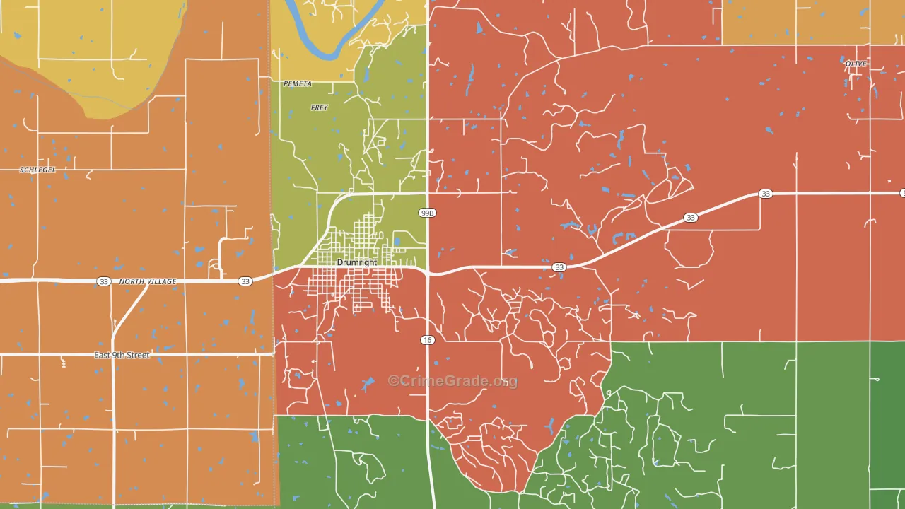 Drumright, OK Map of Murder Rates