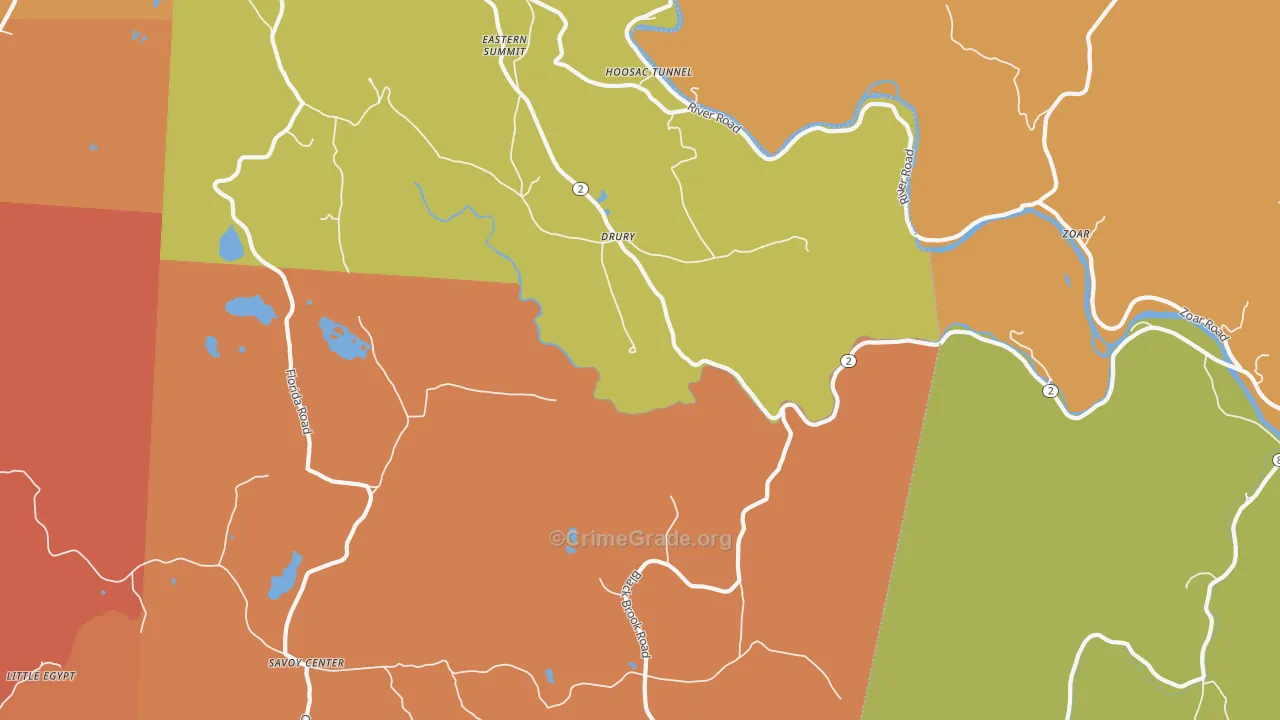 Drury, MA Map of Murder Rates
