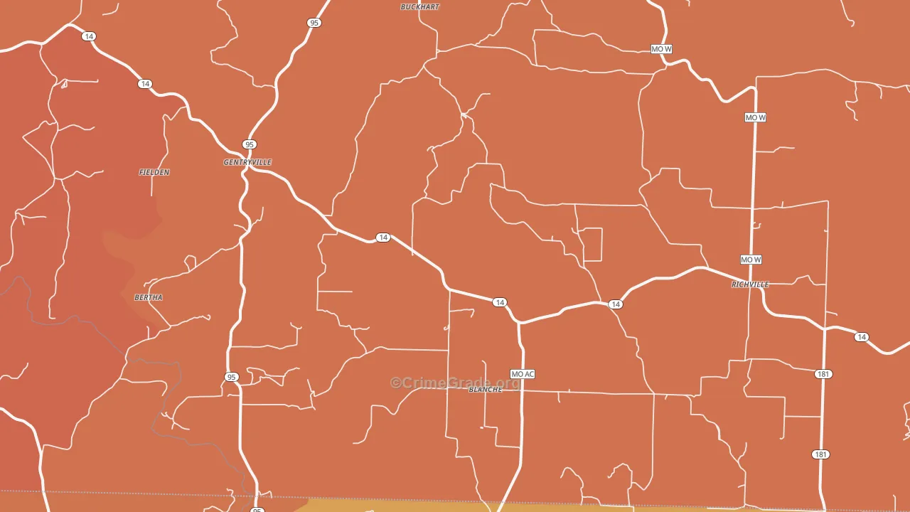 Drury, MO Map of Murder Rates